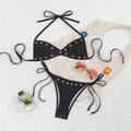 New Sexy Halter Bikini Women Swimwear Female Swimsuit Two-pieces Bikini set High Cut Leg Strappy Bather Bathing Suit Swim V7950