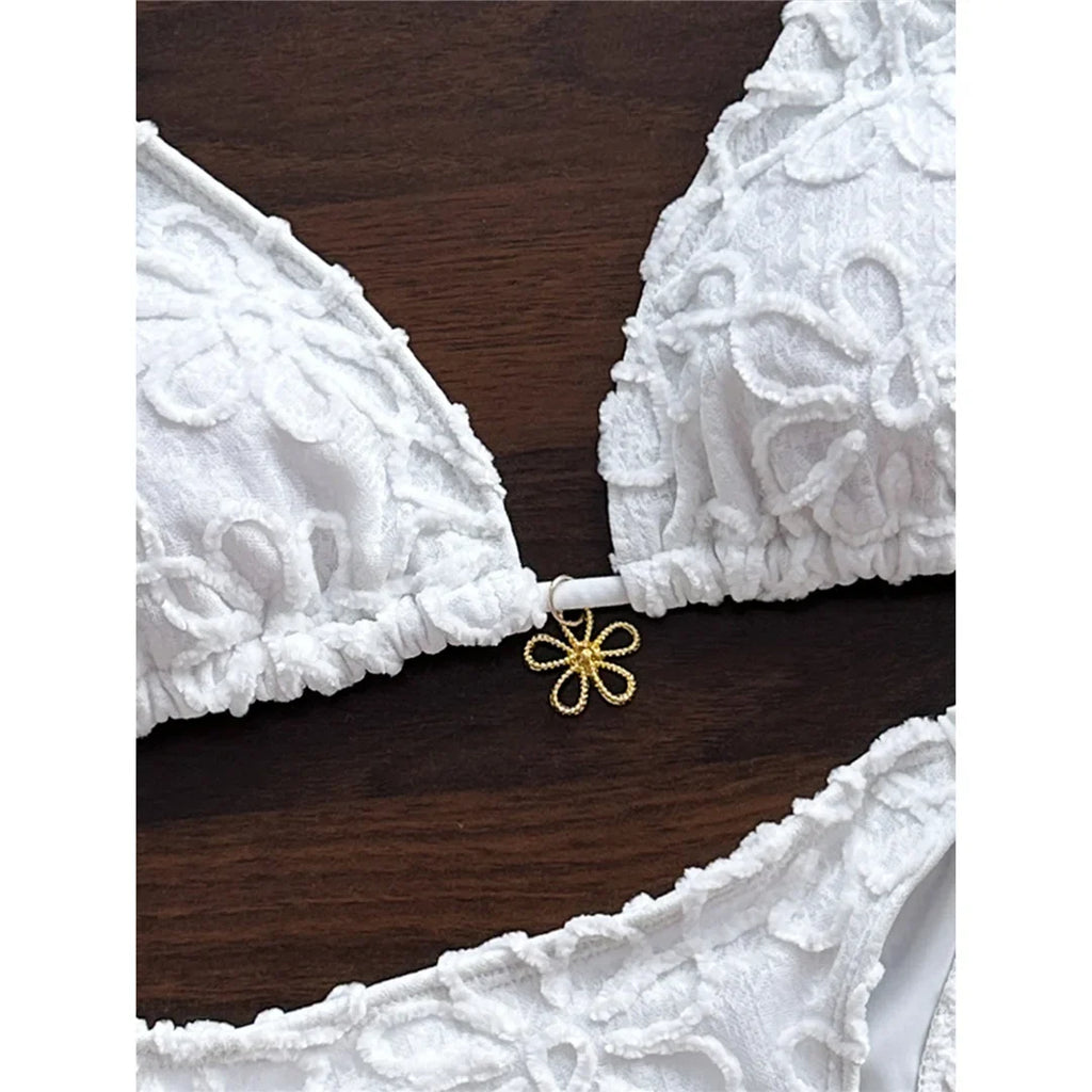 2026 Flower Printed Halter Bikini Women Swimwear Female Swimsuit Two-Pieces Bikini Set Brazilian Bather Bathing Suit Swim V8270