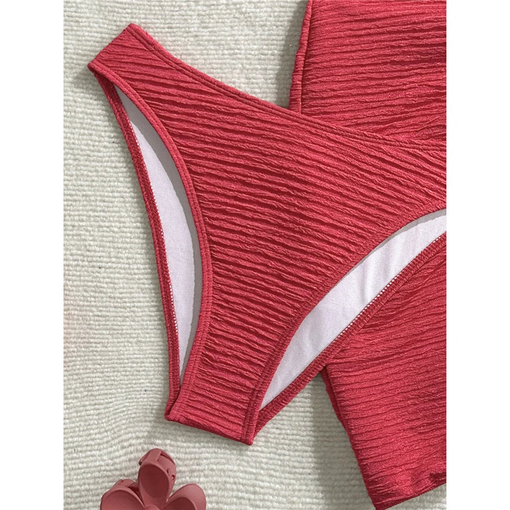 3PCS With Sarong Metal Star Halter Bikini Female Swimsuit Women Swimwear Three-Pieces Bikini Set Bather Bathing Suit Swim V7042