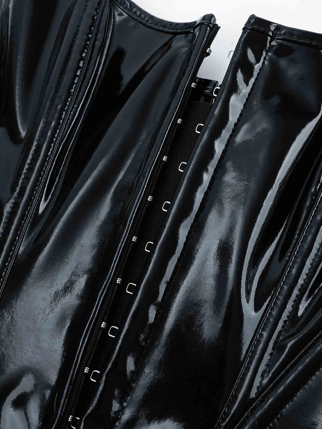 Corset with bright leather and breasted corset is fashionable and sexy. Wear a palace body-shaping coat outside the waist.