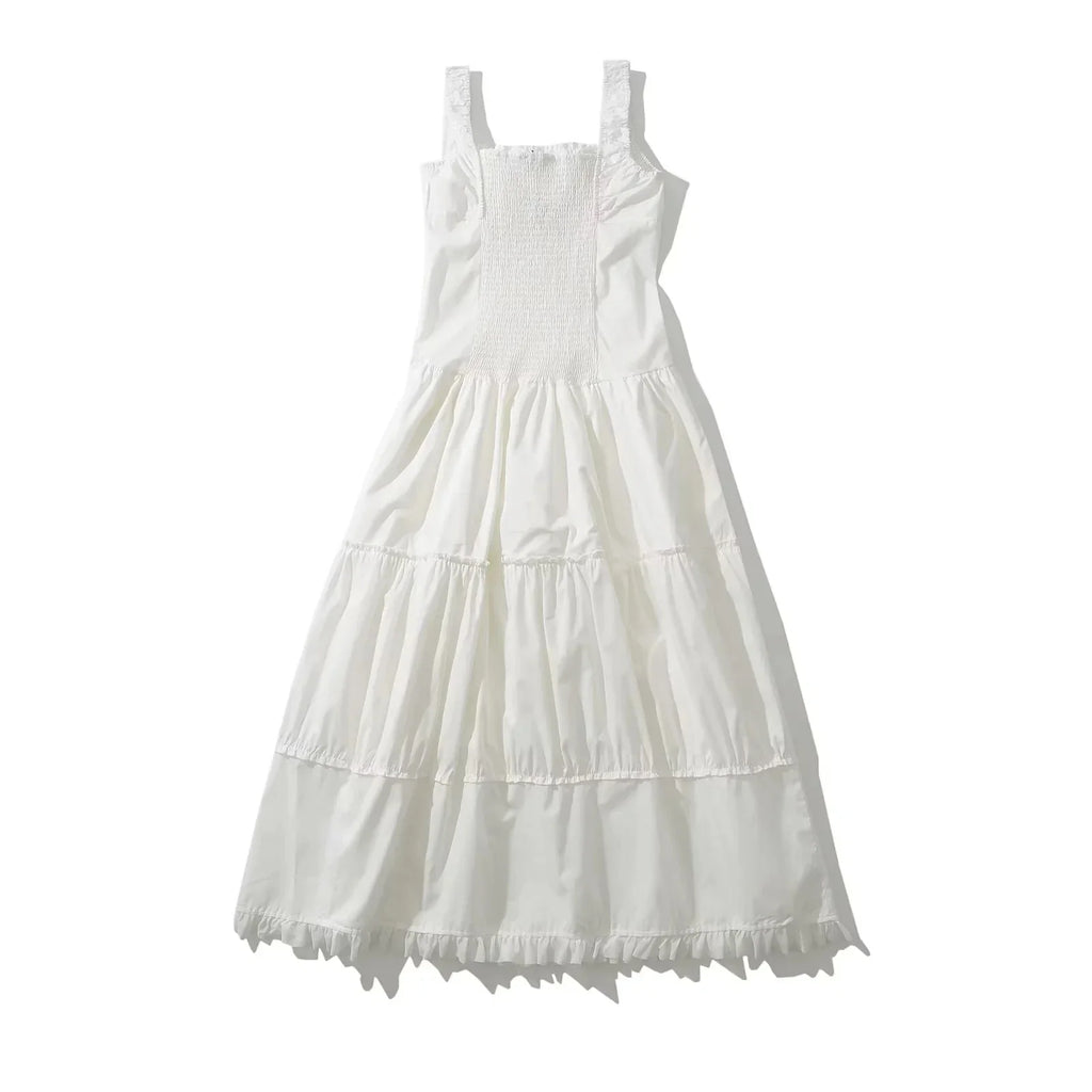 Bowknot White Summer Women's Dress Elegant Tank Beach Long Sundress Vestidos Sleeveless Holiday Chic Black Slim Maxi Dress 2025