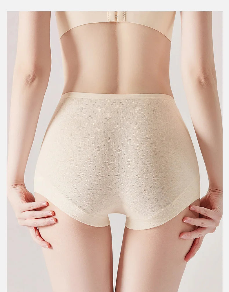 Women's Seamless Underwear, Plus Size Medium Waist Briefs, Breathable and Comfortable Cotton Crotch Panties