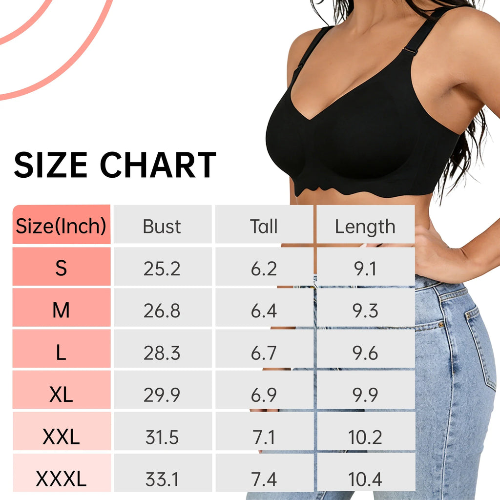 Women's Bra | V-Neck Enhances Neck Line, 3D Soft Air Support Comfort, Breathable Quick Rebound Fabric, U-Back Seamless Bralette
