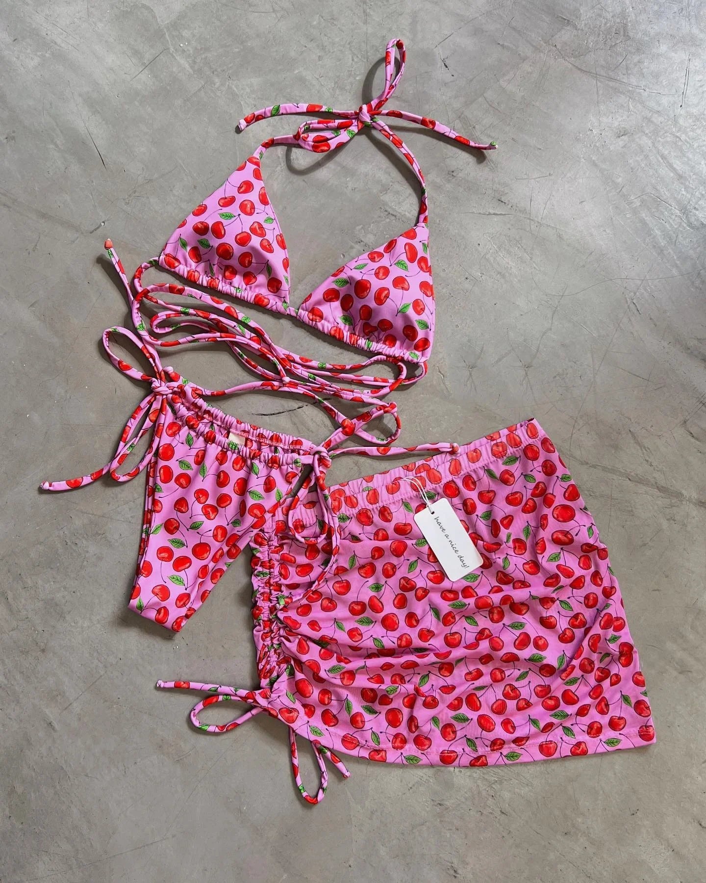 3 Pieces Bikini Set Wiht Mini Skirt Women Swimwear 2024 Sexy Bikinis Bandeau Push Up Beachwear Bodysuit Thong Biquini Female