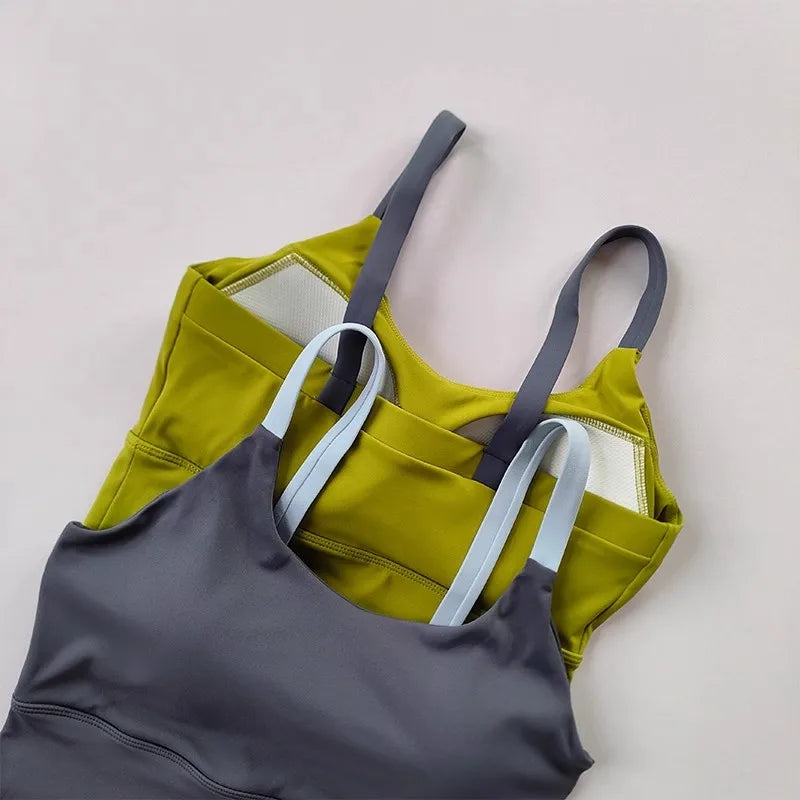 Women's fitness yoga bra, new integrated breast pad high-strength shock-absorbing running sports bra