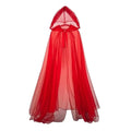 Halloween Ghost Cosplay Costume Cloak Adult Hooded Lace-up Full-Length Sheer Cape with Oversized Hood