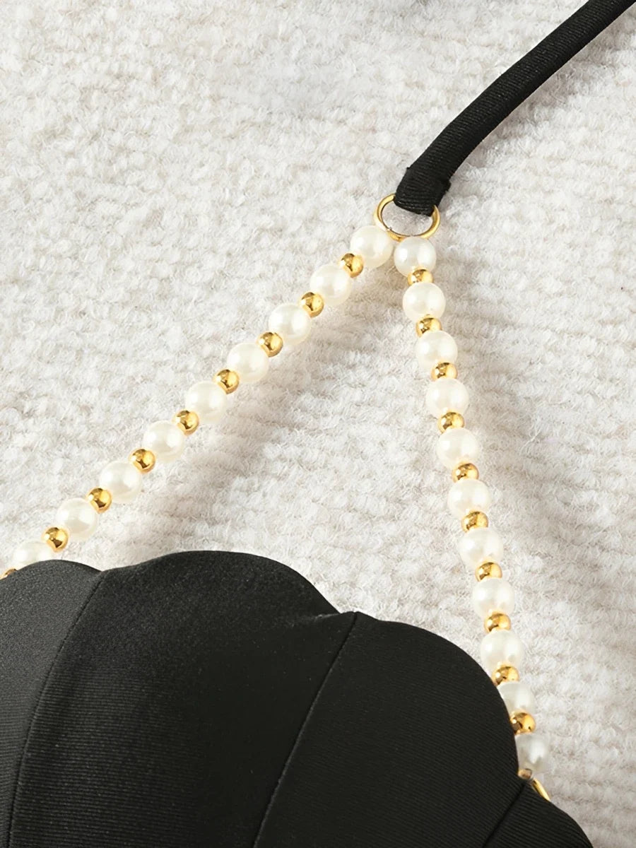 Halter Solid Bikinis 2026 Women Sexy Shell Swimsuit Push Up Pearl Swimwear Female Bathers Bathing Swimming Swim Suit Beachwear