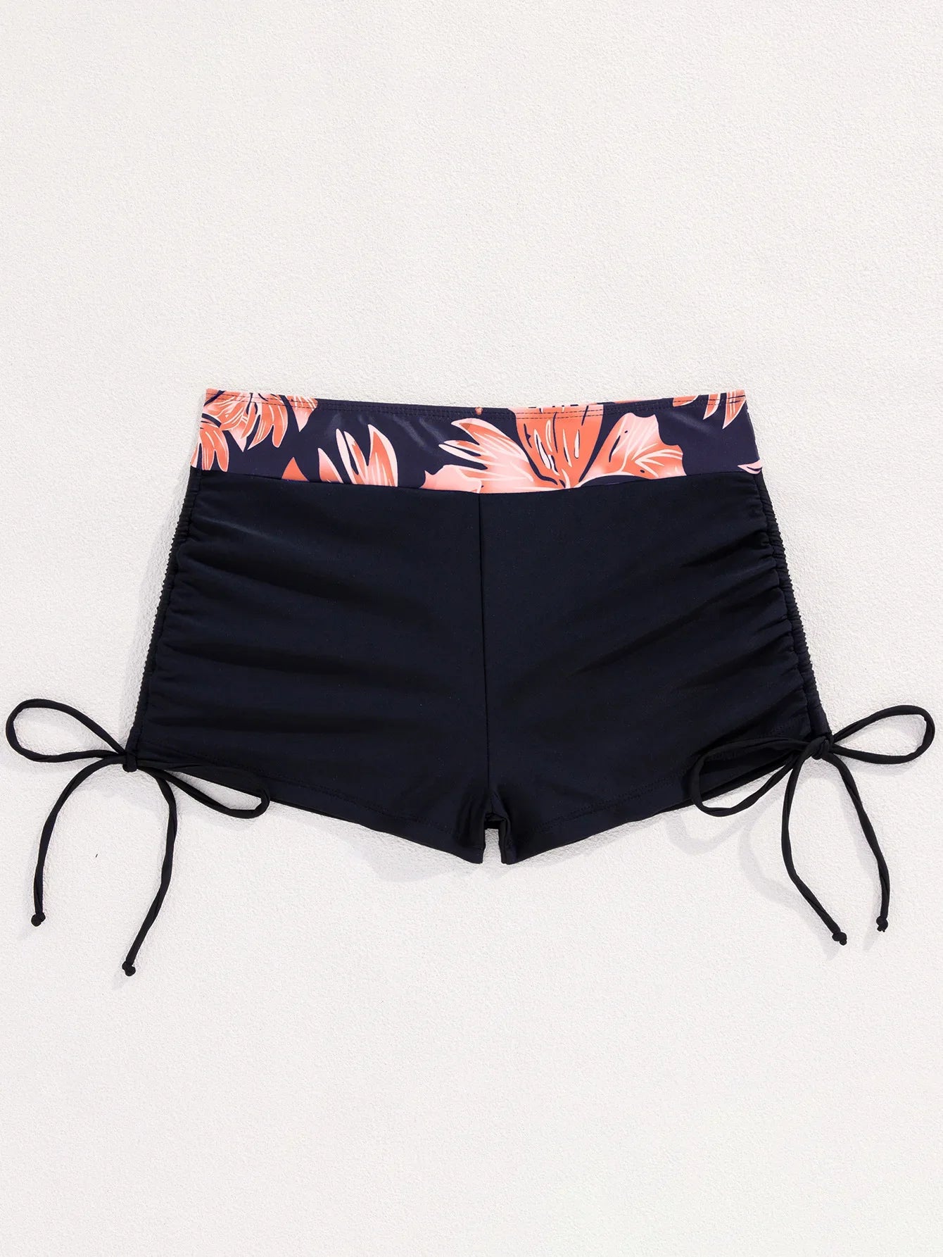 Women's Two-Piece Swimsuit Cross Strap Backless Bikini Floral Print Sports Fit Bodycon Polyester Fabric Swimming Water Sport