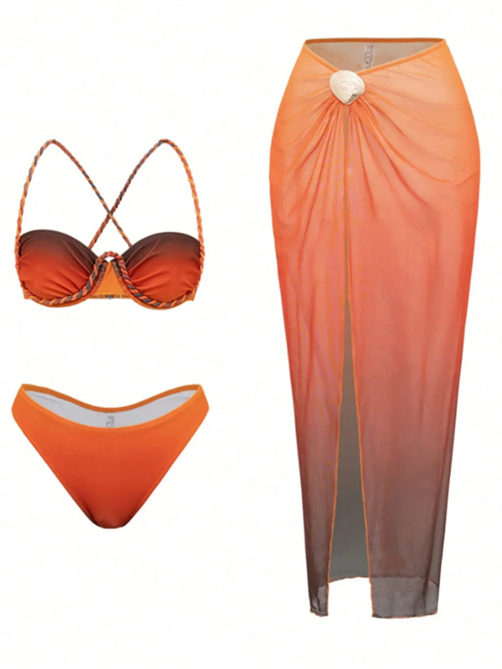 S - XL 3PCS With Skirt Underwired Bikini Female Swimsuit Women Swimwear Bather Bathing Suit Swim Three-pieces Bikini set K8080
