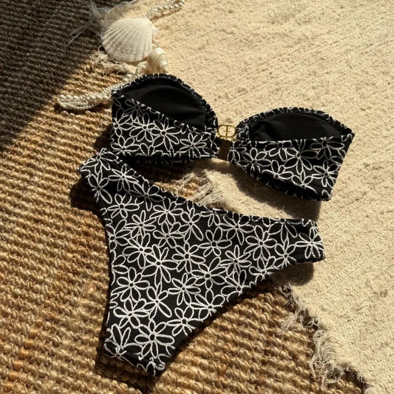 Toucheart 2 Piece Macarons Lingerie Sexy Female Lingerie Strapless Split Swimsuit Bikini Lingerie Sexy Hot Sensual Exotic Sets
