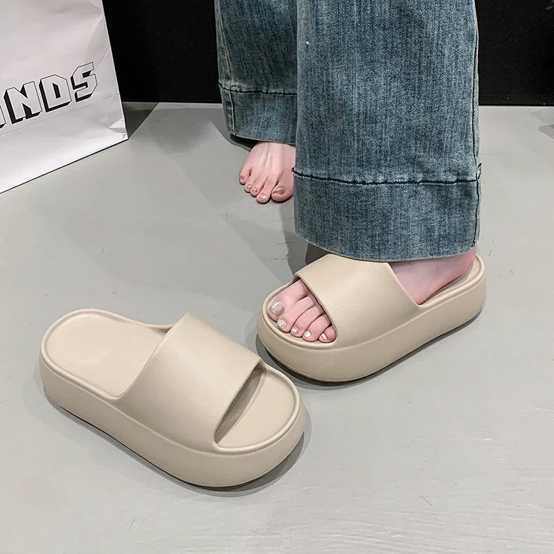 Summer Eva Chunky Platform Slippers Women Comfortable Soft Thick Bottom Sandals Woman 2025 Non Slip Beach Flip Flops Female
