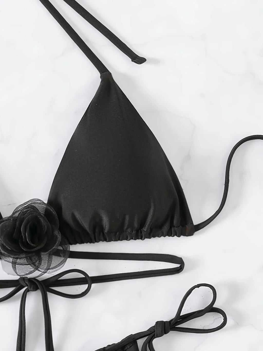 ZTVitality 3D Floral Decor 2 Piece Bikini Set 2024 New Biquini Sexy Halter Backless Swimsuit Women Swimwear Summer Beachwear