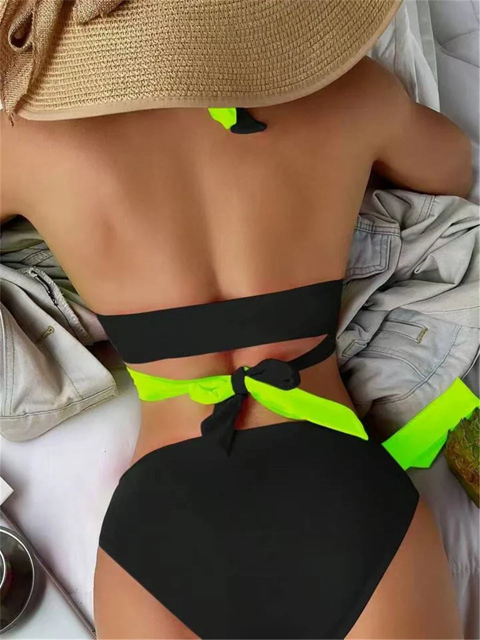 Sexy Halter Bikini 2026 Criss Cross Solid Swimsuit High Waist Swimwear Female Bathers Bathing Swimming Suit Padded Beachwear