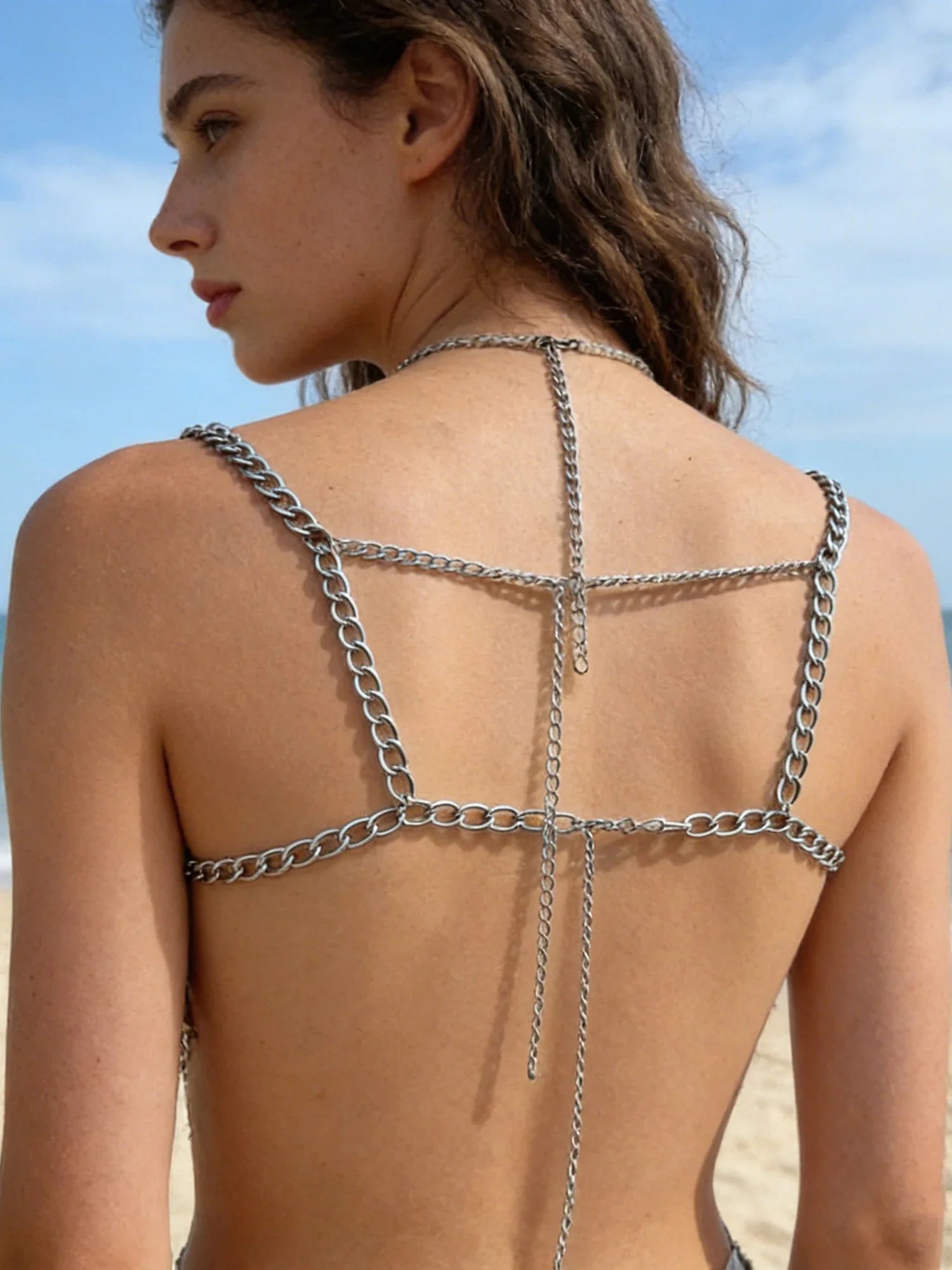Women Chain Corset Camis for Clothes Dress Decor Pearls Tassel Body Jewelry Elegant Vest Clubwear 2026 Summer