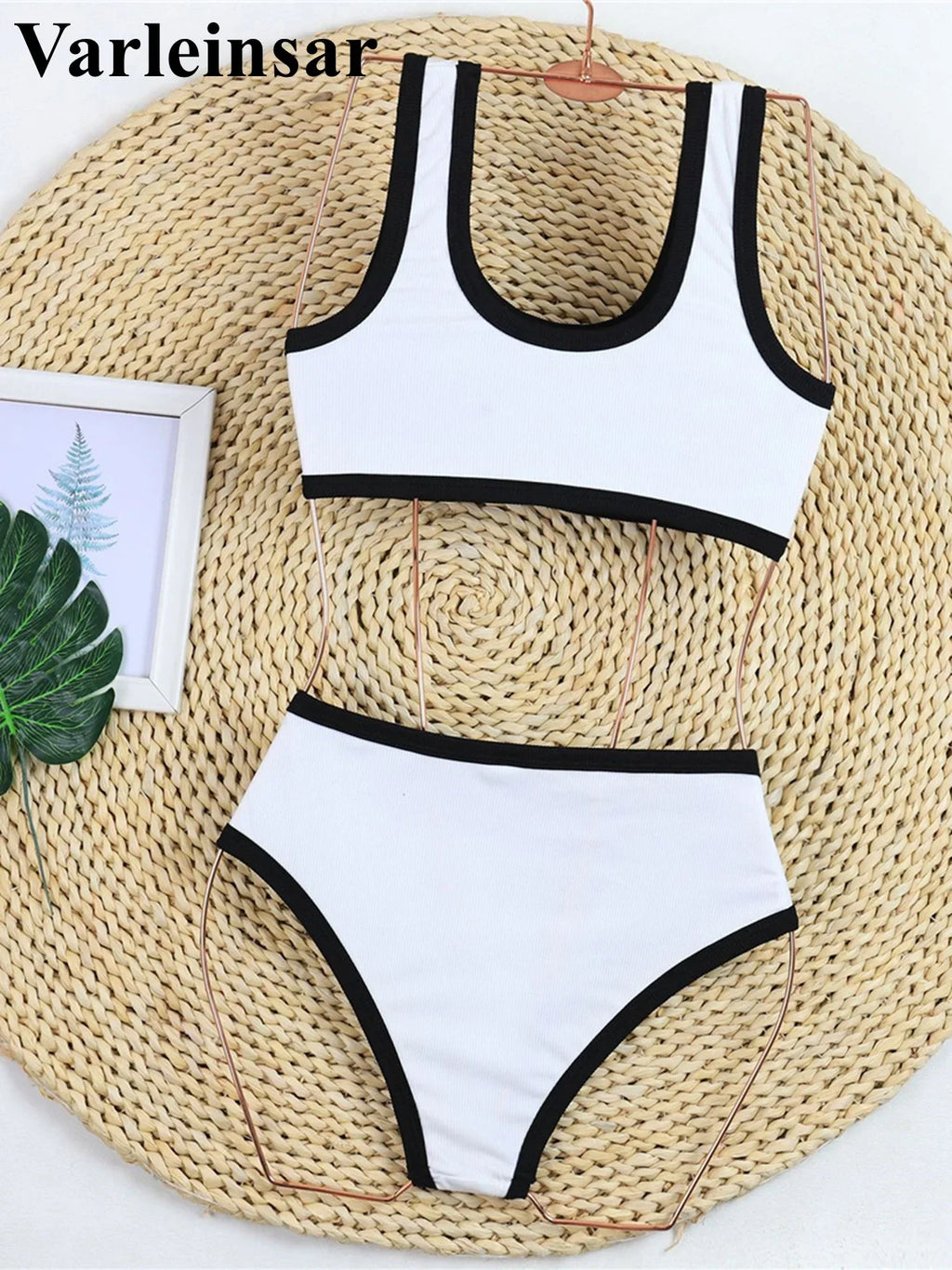 2026 New With Button Mid Waist Bikini Female Swimsuit Women Swimwear Two-Pieces Bikini Set Padded Bather Bathing Suit Swim V8315