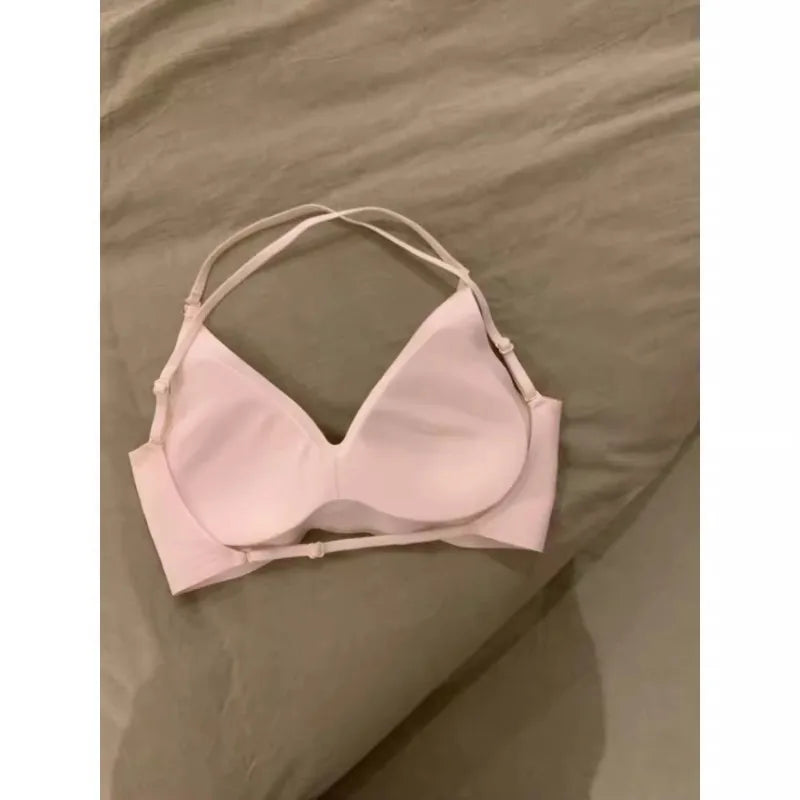 MOYISU Seamless Anime Bodysuit Women Halter Cross Back Invisible Fit Small Bust Enhancer Summer Layering Piece CA Fast Deliver