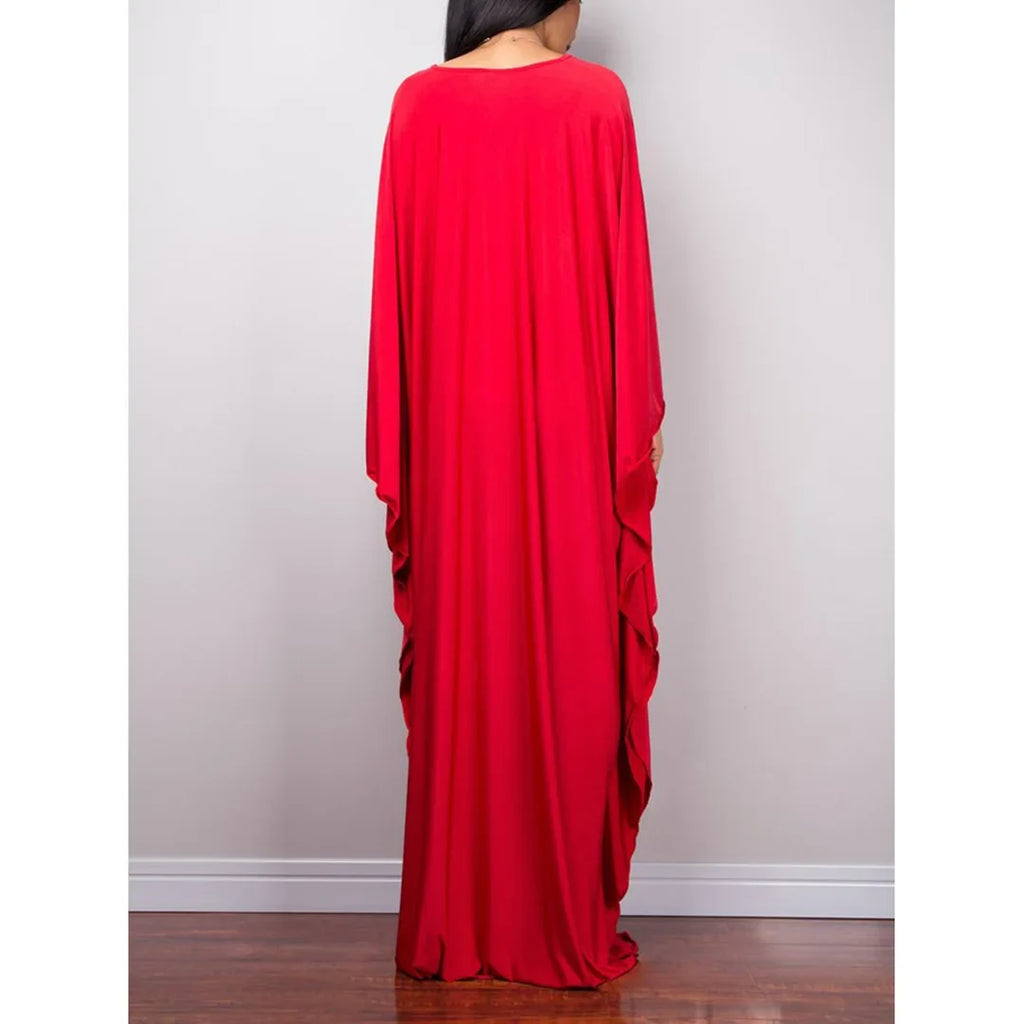 Greek Goddess Long Dress Batwing Sleeve Tunic Beach Cover Up Cover-ups Beach Dress Beach Wear Beachwear Kaftan Maxi Dress V4427