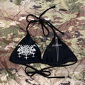 2000s Cross Print Bikini Set Sexy Thong Swimsuit Two Pieces Bathing Suit Punk Gothic Fashion Women Swimwear Y2k Style Emo Girls