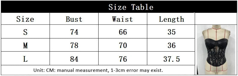 Sexy Black Lace Mesh Sheer Corset Top Spicy Girls Bandeau PU Leather Patchwork Fishbone Bustier See Through Rivet Club Camisole