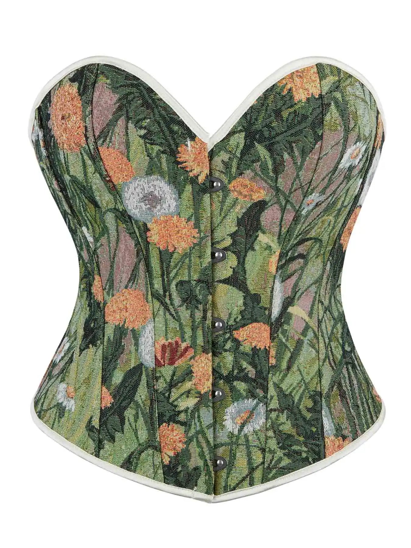 New flower green lace-free ladies' chest-holding and palace body-shaping tops