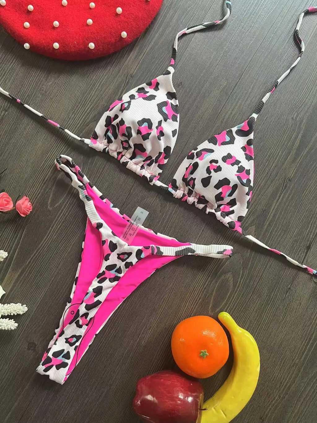 New Women's Bikini Split Print Swimwear Fashion G-string Beach Holiday