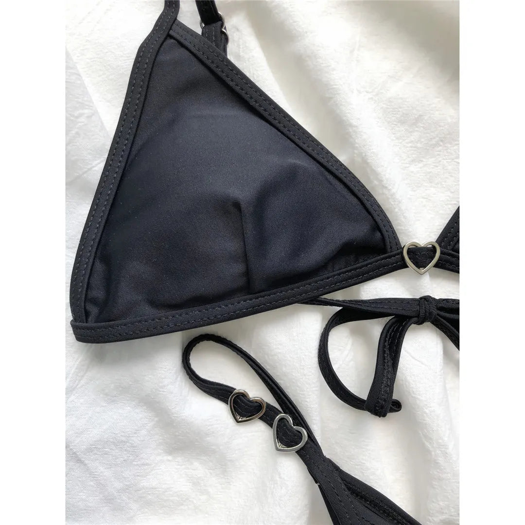 New Sexy Thong Tiny Mini Bikini Female Swimsuit Women Swimwear Two-pieces Bikini Set Padded Bather Bathing Suit Swim Lady V3063