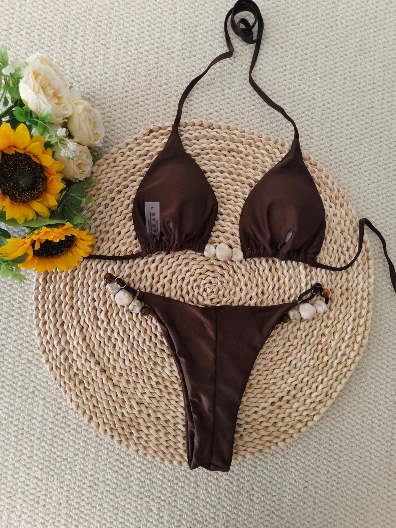 Halter String Bikinis 2026 Stone Swimwear Female Sexy Brazilian Swimsuit Women Bathers Bathing Swimming Swim Suit Beachwear