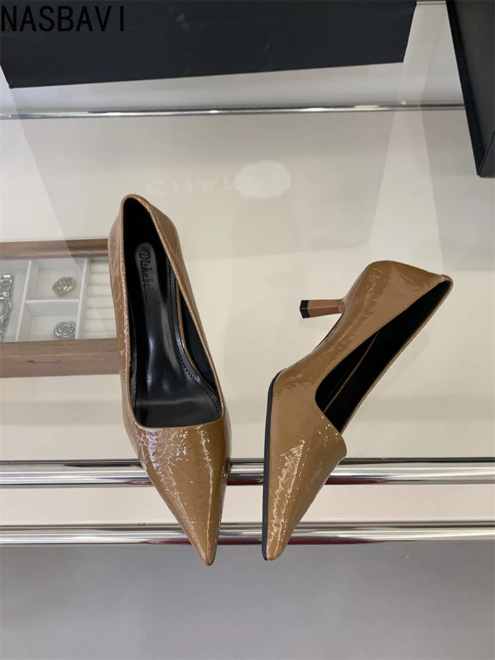 2026 Spring New Women Pointed Toe Shallow Pumps Slip on Shoes French Shallow Heel Elegant Dress Pumps OL Dress Party Shoes Mujer