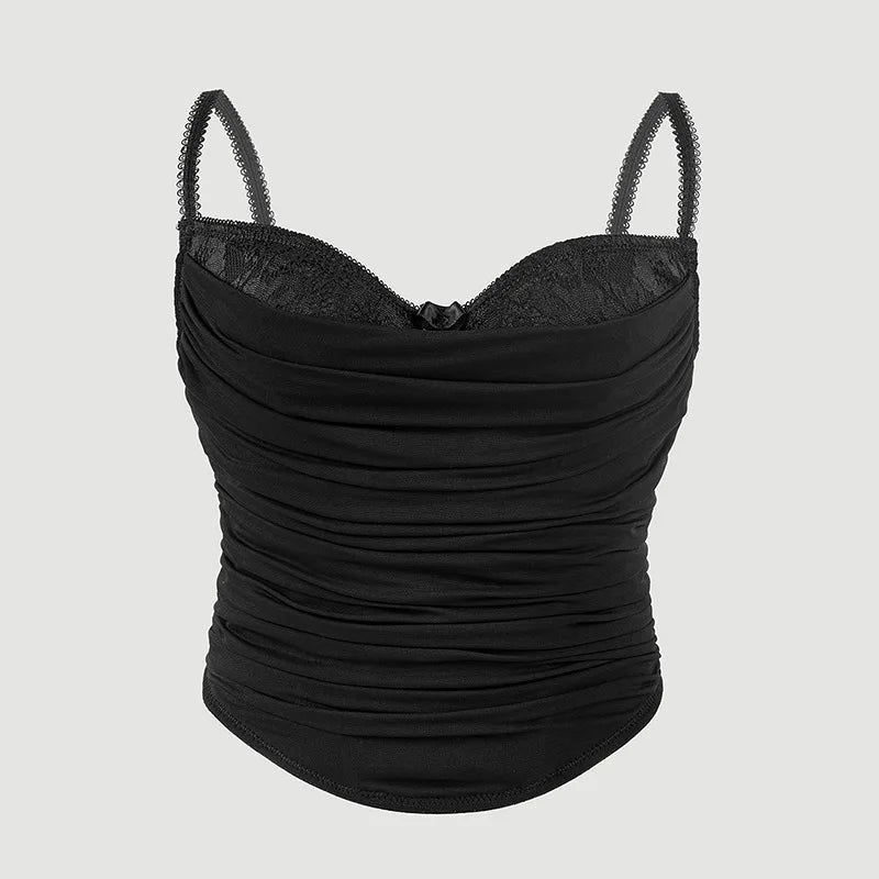 Camisole Tight Corset Sexy Transparent Mesh Patchwork Tube Top Slimming Hot Girl Outerwear Party Crop Top Pure Desire Top C9L1