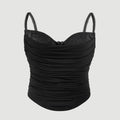 Camisole Tight Corset Sexy Transparent Mesh Patchwork Tube Top Slimming Hot Girl Outerwear Party Crop Top Pure Desire Top C9L1