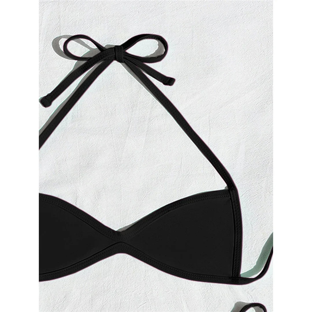 XS - L Halter High Leg Cut Bikini Female Swimsuit Women Swimwear Two-Pieces Bikini Set Strappy Bather Bathing Suit Swim V8276