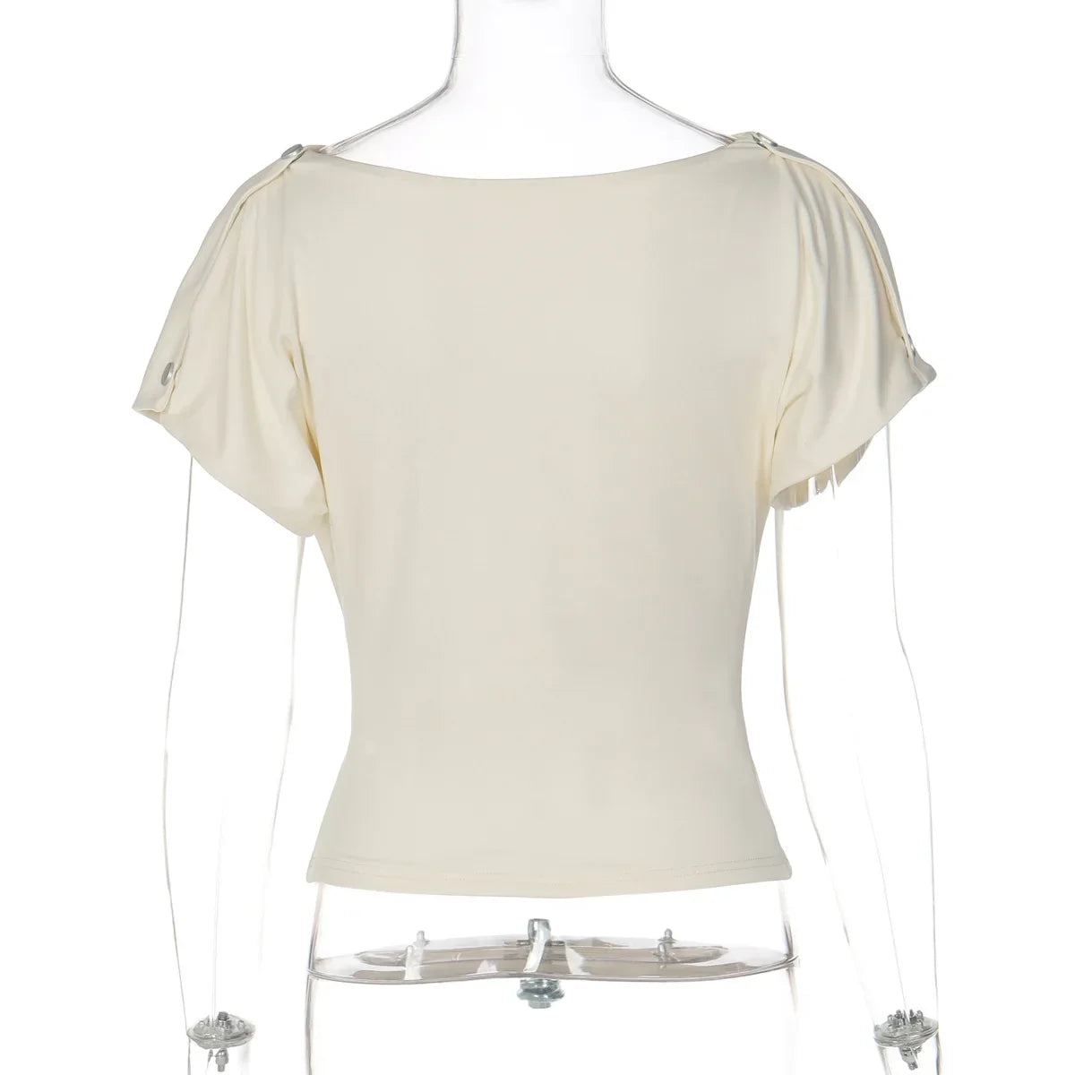 FDYOUI Fashion Casual Swinging Collar T-shirts Y2K Woman Clothes Short Sleeve Buttons Corset T Shirt Ladies Solid Crop Tops Tees