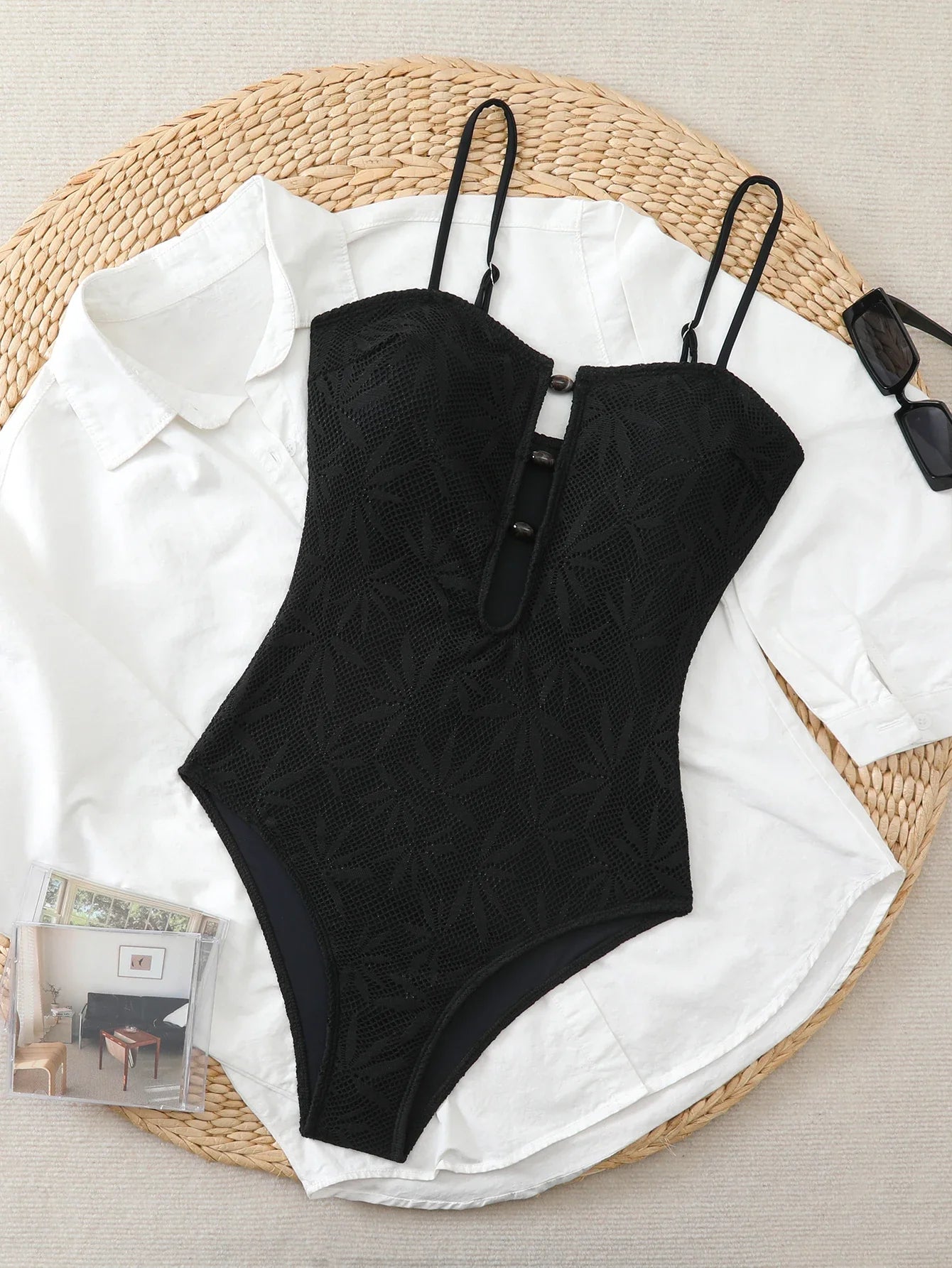2026 Strappy Printed One Piece Swimsuit Women Sexy Hollow Swimwear Female Solid Bathers Bathing Swimming Swim Suit Beachwear