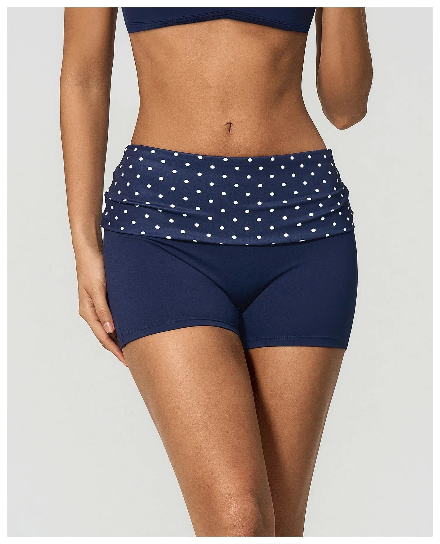 Summer Striped Polka Dot Contrast High Waist Yoga Shorts Hip Lifting Sports Tights Outdoor Workout Fitness Gym Running Pants