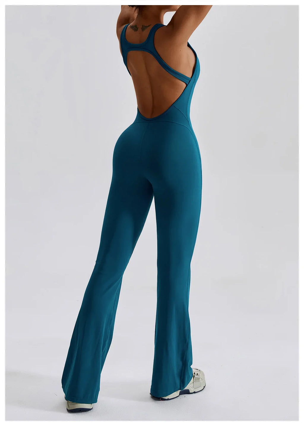 Women Fitness Bodysuit Backless One Piece Yoga Set Jumpsuit Sports Gym Workout Clothes Tights Active Wear Slim Playsuit Female