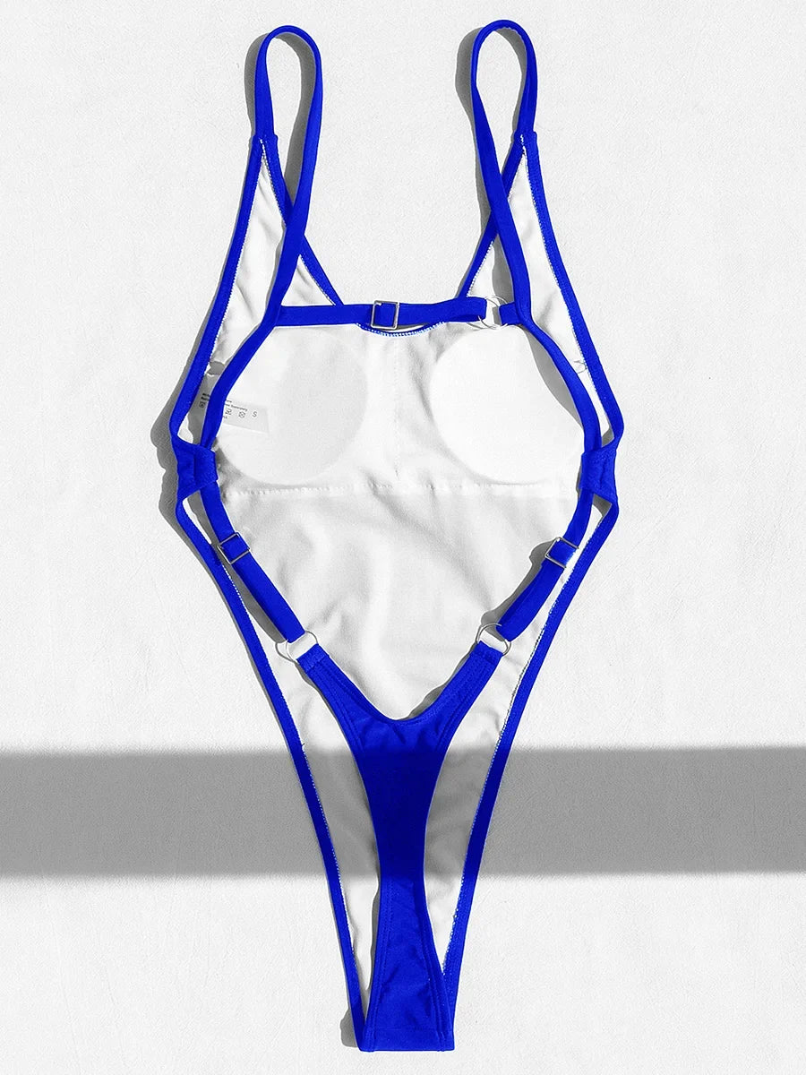 Sexy Backless Extreme G String Mini Micro Thong Women Swimwear One Piece Swimsuit Female Monokini High Leg Cut Bathing Suit Swim