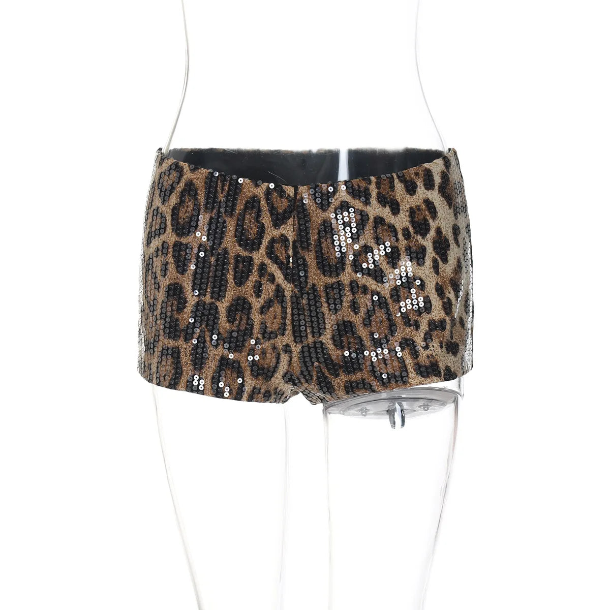 Sexy Chic Leopard Printed Super-short Night Club Shorts Women Fashion Skinny Sequins Short Pants Evening Party Outfit Streetwear