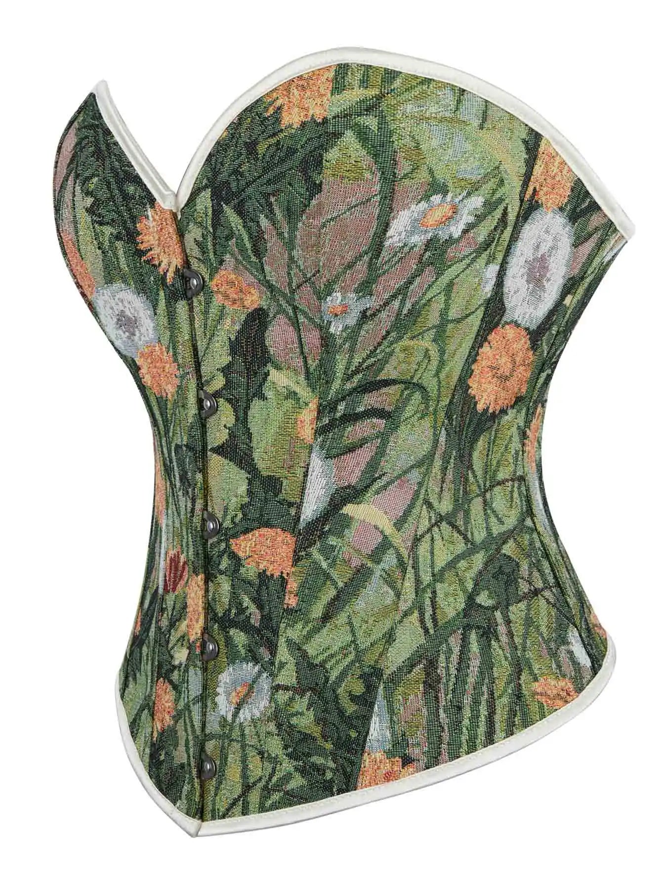 New flower green lace-free ladies' chest-holding and palace body-shaping tops