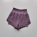 Women's yoga shorts, summer mesh fake two-piece quick drying anti glare fitness high waisted yoga pants