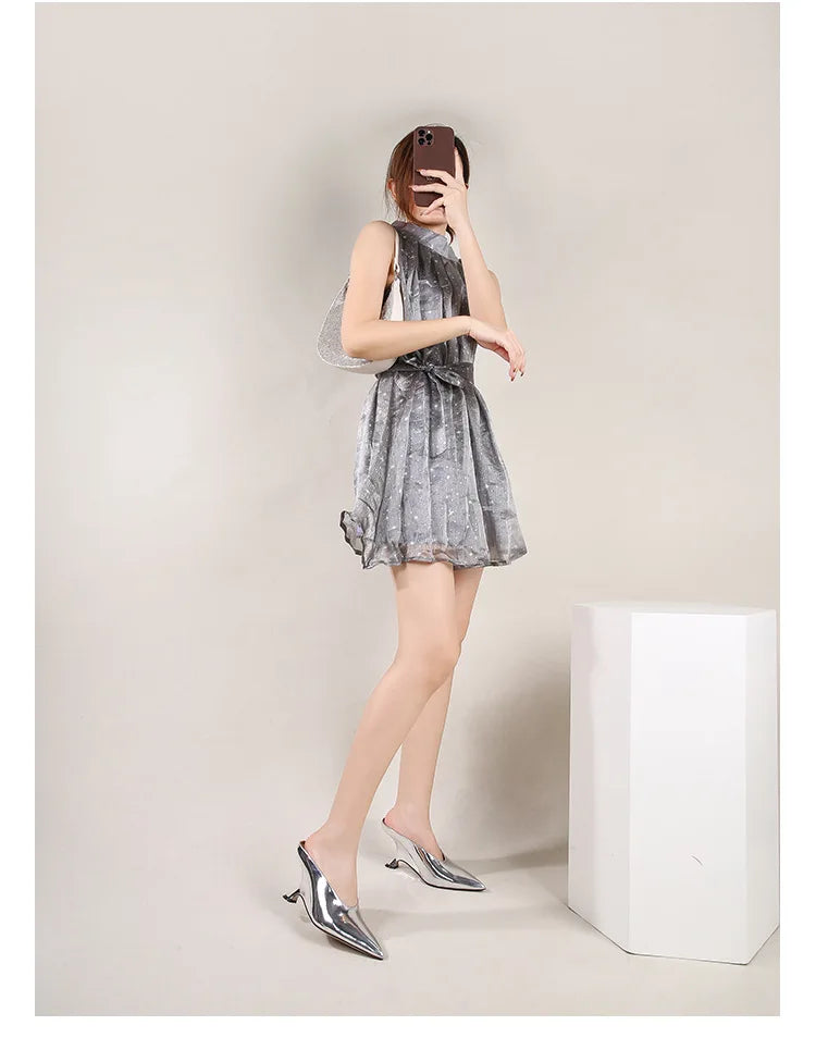 Design Fashion Platform Wedges High Heels Mule Women Slippers Concise Shallow Pointed Toe Party Dress Ladies Shoes 2026