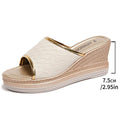 Summer Peep Toe Chunky Platform Sandals Women Plus Size 43 Pu Leather Wedge Slippers Woman Fashion High Heels Sandles Female