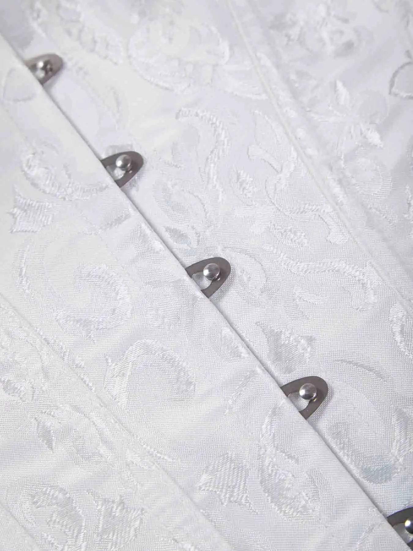Chest corset with satin ruffled sleeves and waist-tightening palace corset at the back of the shoulder.