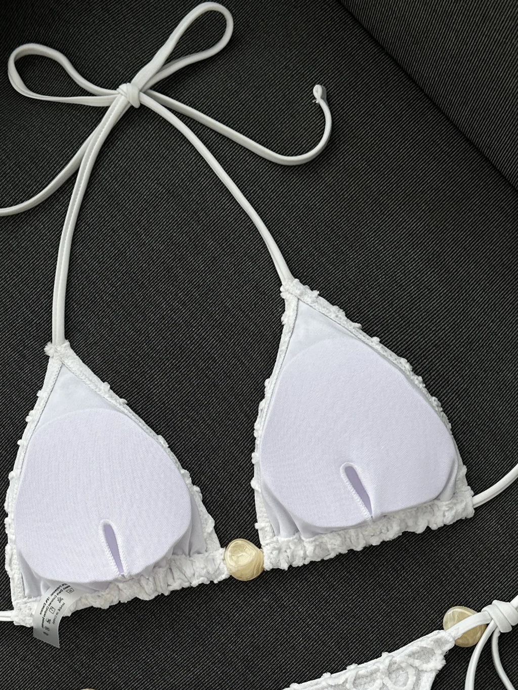 Sexy Yellow 3D Flower Micro Bikini 2026 Women Hole Out Stone Strap Push Up Bra Thong Swimsuit Holiday Bathing Suit Swimwear