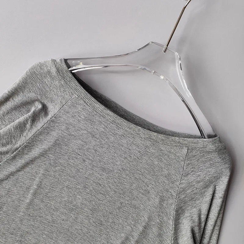 Women's yoga sports T-shirt, Modal ribbed yoga long sleeved outdoor sports loose top slimming yoga T-shirt cover