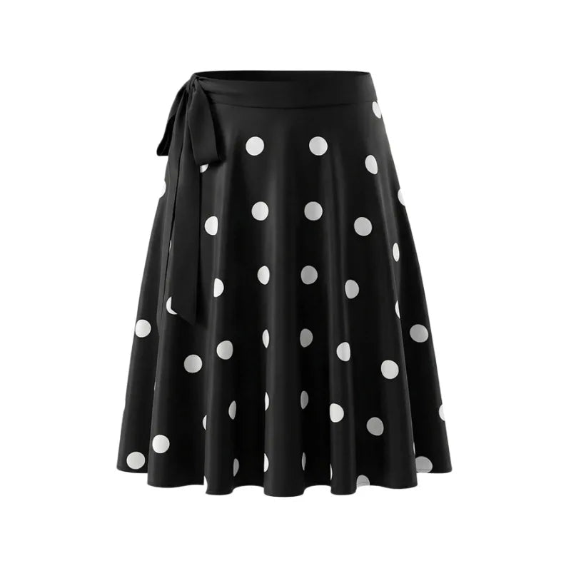 Spring Summer New Low-Waist Side-Tie Skirt For Women Sexy Large Polka Dot Print Midi Skirt Pure Desire Fashion Style Skirt 1KIJ
