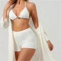 S - XL New With Cover Up Female Swimsuit High Waist Bikini Women Swimwear Bather Bathing Suit Swim Three-pieces Bikini set K8084