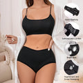 2pcs/pack Seamless Women Underwear Set Wireless Panties and Bra Sexy Briefs Tank Crop Top Brassiere Black Sexy Lingerie Sets