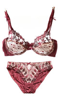 MOYISU Pure Desire Victoria Thin Bra Set Lace Mesh Red Beautiful Back Sex Underwear Hold Up with Underwire Transparent Bra Woman
