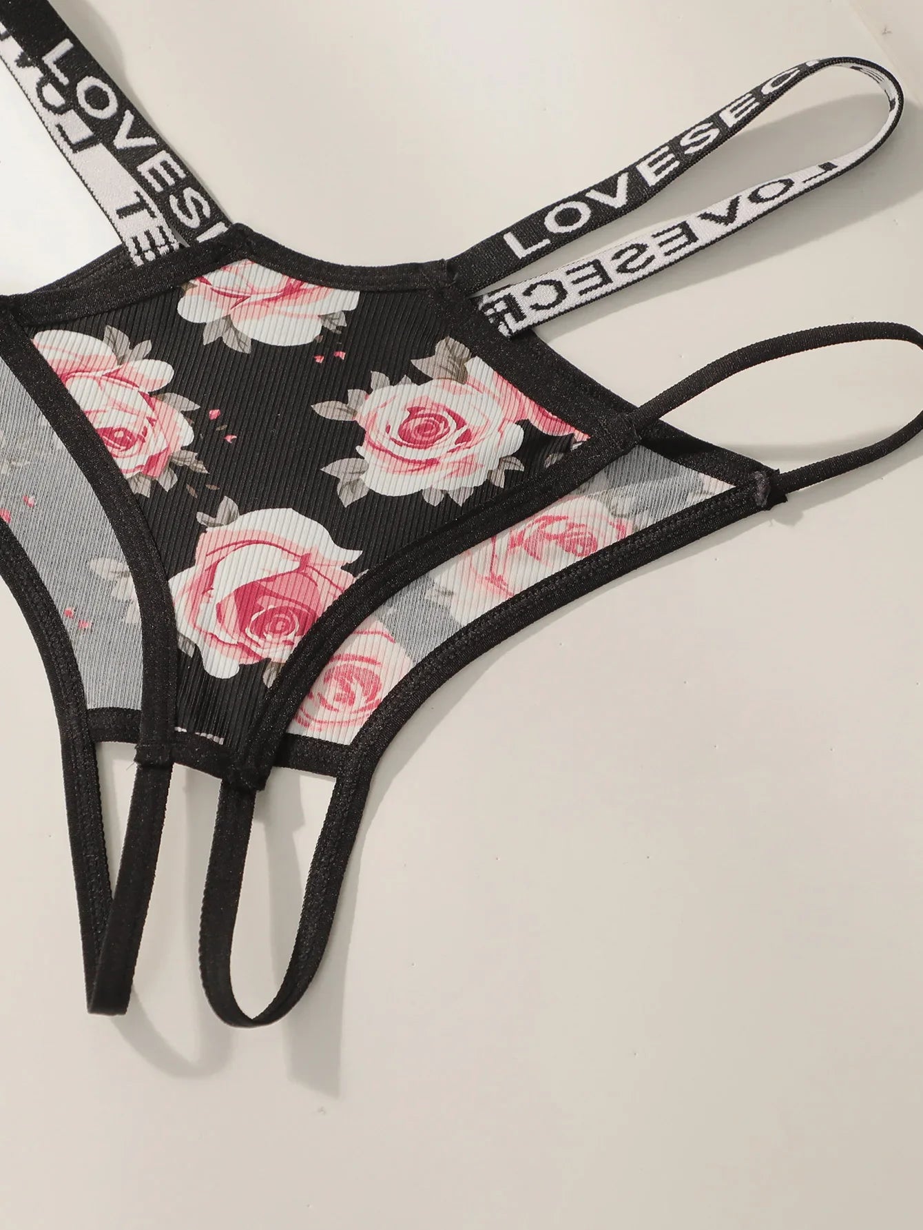 5 pcs Women Sexy Panties Floral Print Thong Low Waist Underwear Hollow Out Breathable Ladies thong C961