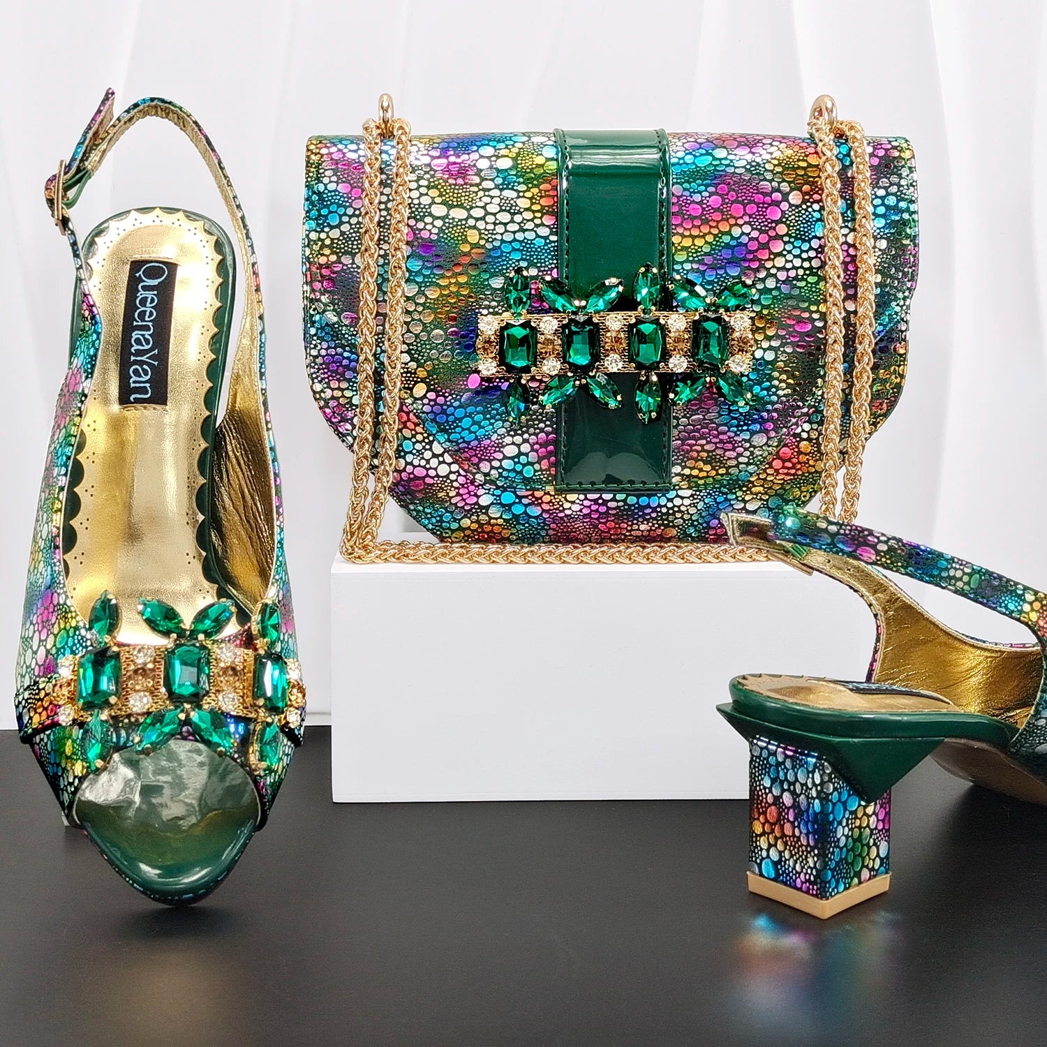 Doershow High Quality African Style Ladies Shoes And Bags Set Latest sky blue Italian Shoes And Bag Set For Party 1-1